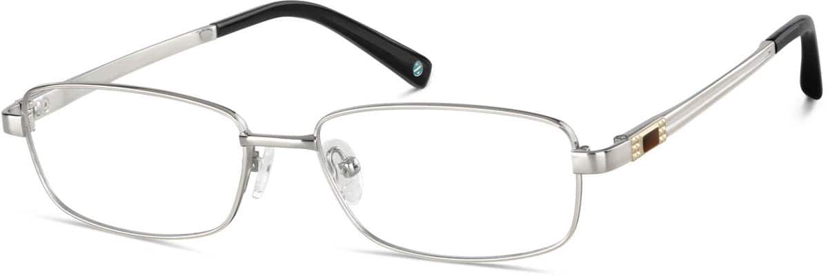 Silver Titanium Rectangle Glasses #131711 | Zenni Optical