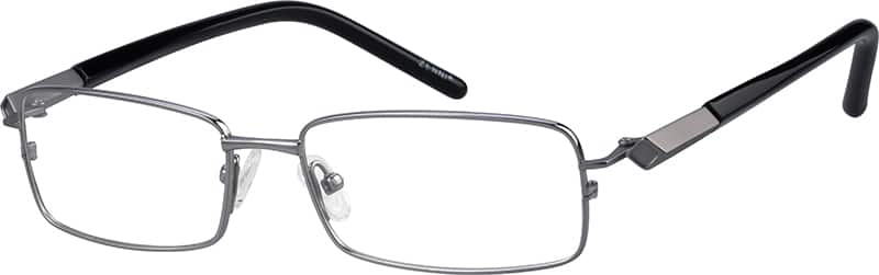 Angle view of Titanium Rectangle Glasses 133212 in Gray