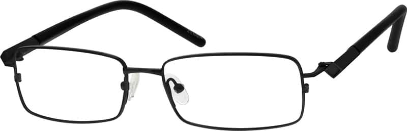 Angle view of Titanium Rectangle Glasses 133221 in Black