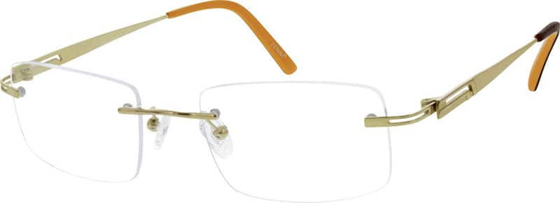 Gold Titanium Rimless Glasses #133514 | Zenni Optical