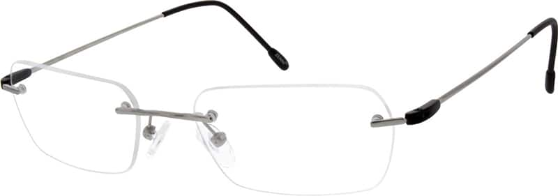 Angle view of Titanium Rimless Glasses 133712 in Gray