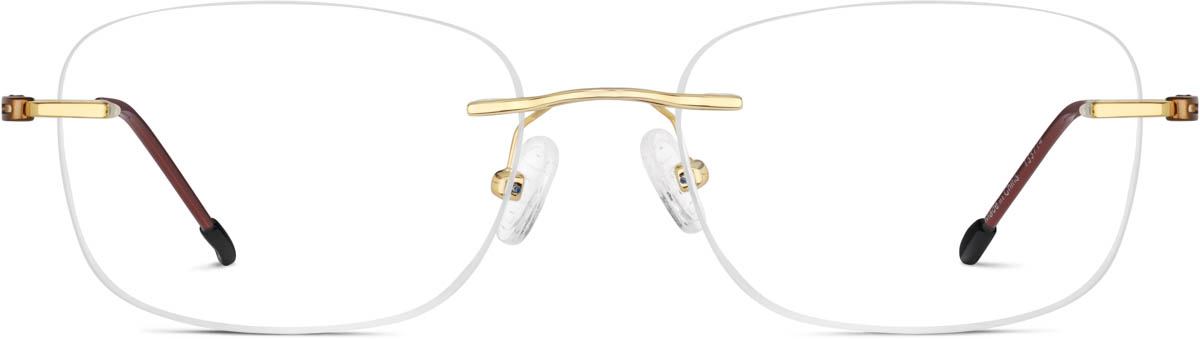 Gold Customizable Titanium Rimless Glasses