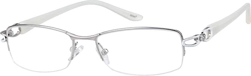 Angle view of Titanium Rectangle Glasses 134211 in Silver