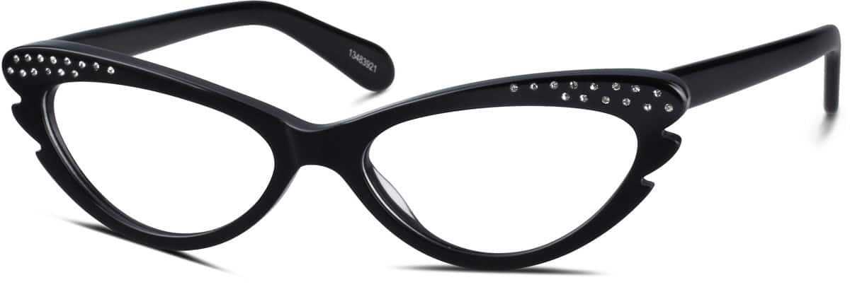 Angle view of Cat-Eye Glasses 13483921 in Black