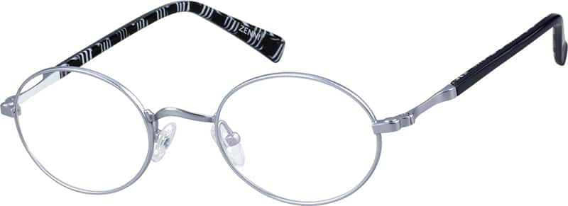 Angle view of Titanium Oval Glasses 135411 in Silver