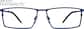 Front view of Titanium Rectangle Glasses 137016 in Navy thumbnail