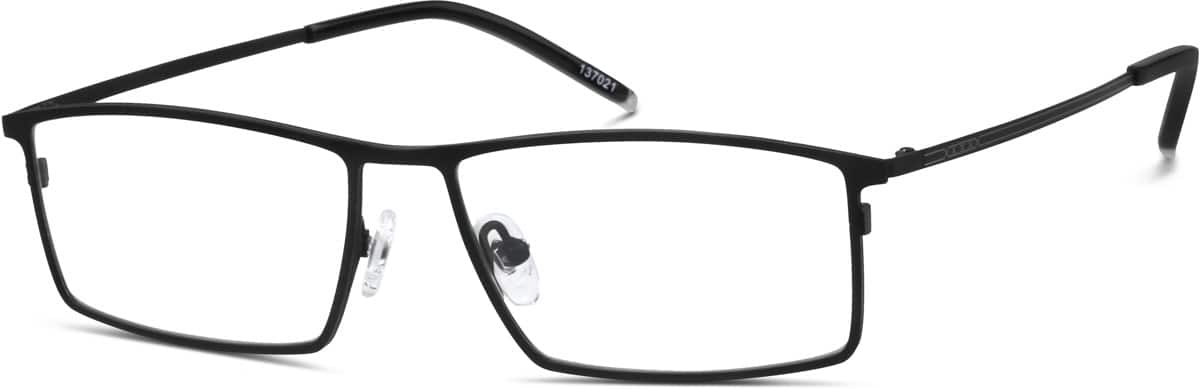 Angle view of Titanium Rectangle Glasses 137021 in Black