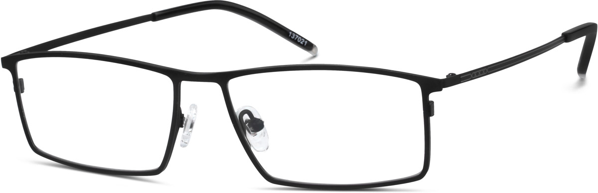 Zenni Men's Rectangle Prescription Glasses Black Titanium Full Rim Frame
