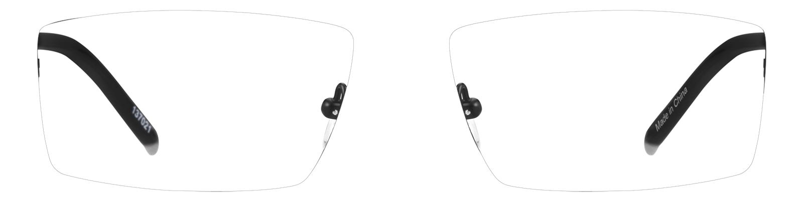 α-shop Black Titanium Rectangle Glasses #137021 | Zenni Optical