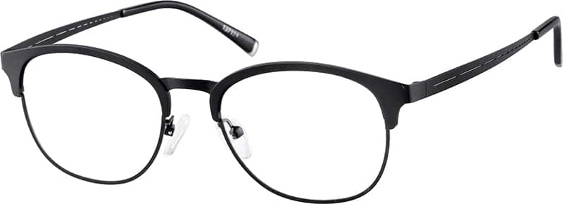 Angle view of Titanium Browline Glasses 137121 in Black