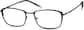 Angle view of Titanium Rectangle Glasses 137721 in Black thumbnail