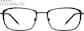 Front view of Titanium Rectangle Glasses 137721 in Black thumbnail