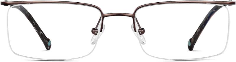 Brown Titanium Rectangle Glasses #137815 | Zenni Optical
