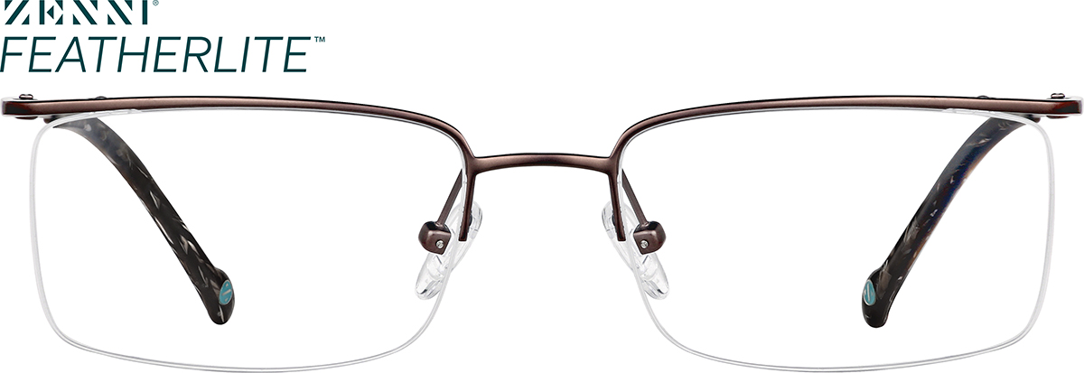 Brown Titanium Rectangle Glasses