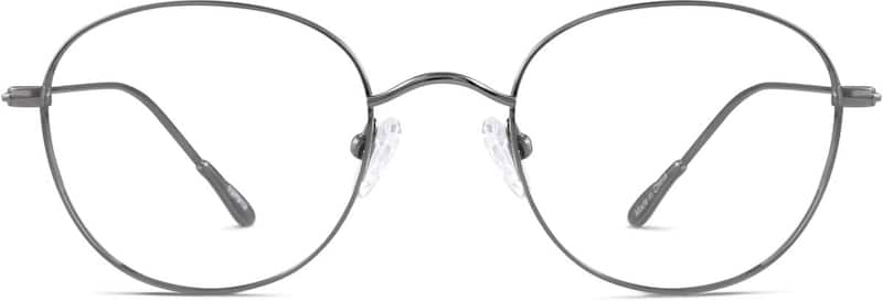 Gray Titanium Round Glasses