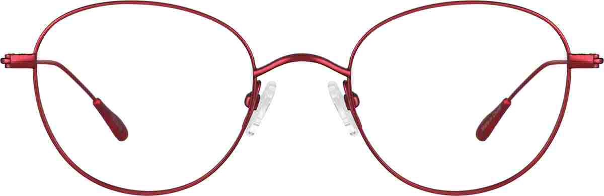 Red Titanium Round Glasses