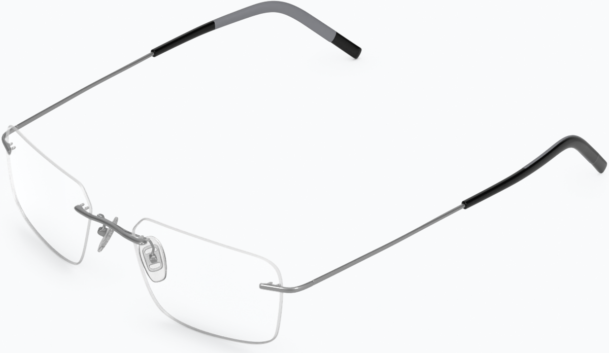 Angle view of Customizable Titanium Rimless Glasses 138212 in Gray thumbnail