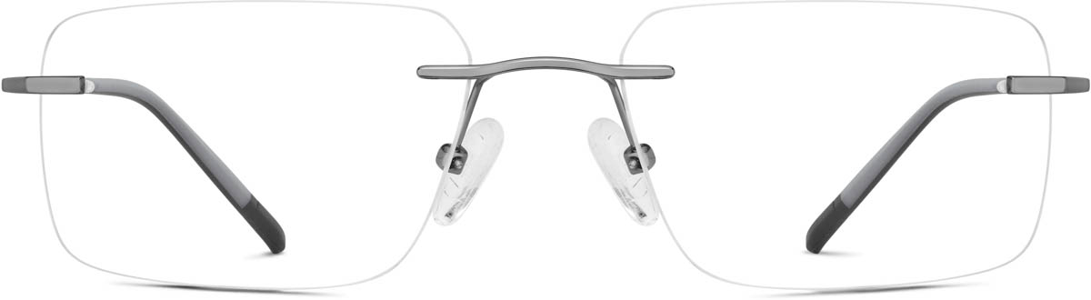 Gray Customizable Titanium Rimless Glasses