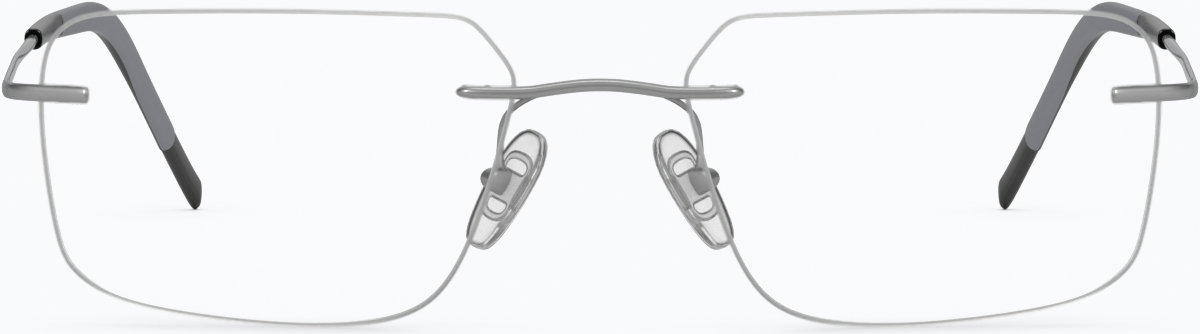 Front view of Customizable Titanium Rimless Glasses 138212 in Gray thumbnail