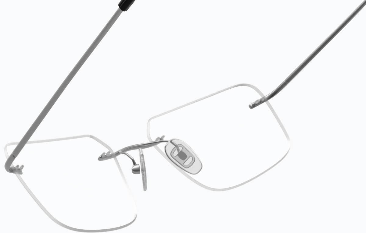 See-through view of Customizable Titanium Rimless Glasses 138212 in Gray thumbnail