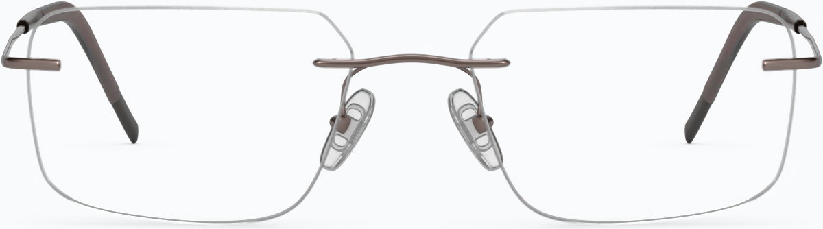 Front view of Customizable Titanium Rimless Glasses 138215 in Brown thumbnail