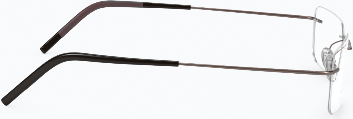 Side view of Customizable Titanium Rimless Glasses 138215 in Brown thumbnail