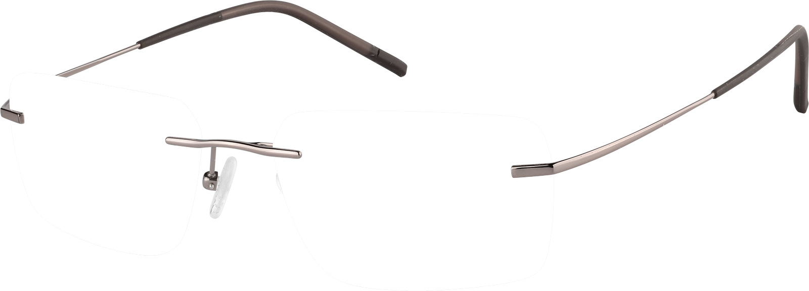 Gray Customizable Titanium Rimless Glasses #138212 | Zenni