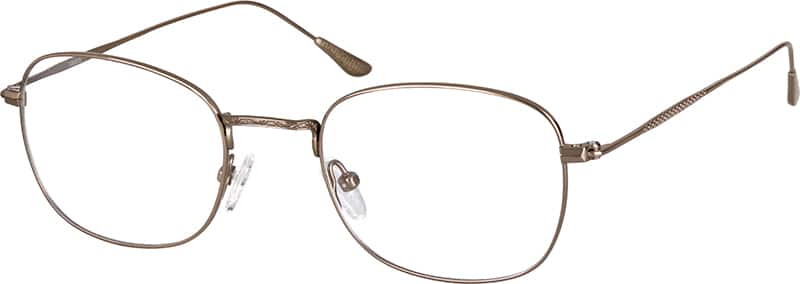 Angle view of Titanium Square Glasses 138315 in Copper