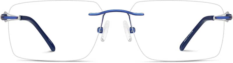 Blue Titanium Rimless Glasses
