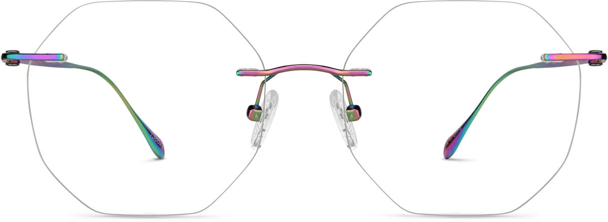 Iridescent Customizable Rimless Glasses