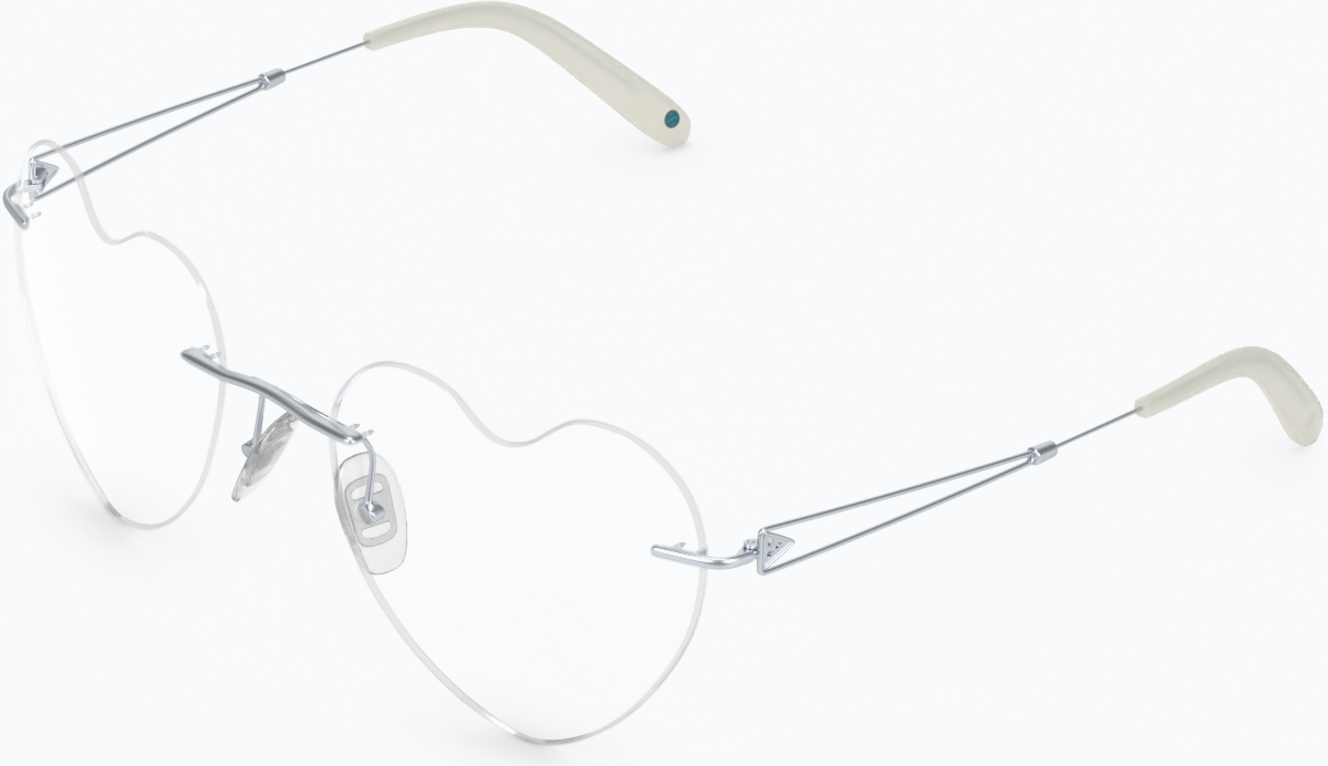 Angle view of Customizable Titanium Rimless Glasses 138811 in Silver thumbnail