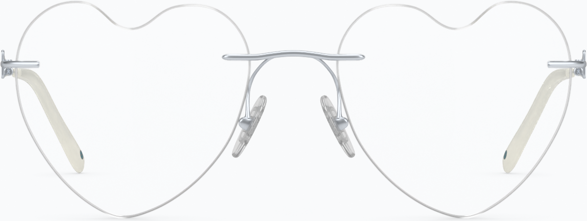 Front view of Customizable Titanium Rimless Glasses 138811 in Silver thumbnail