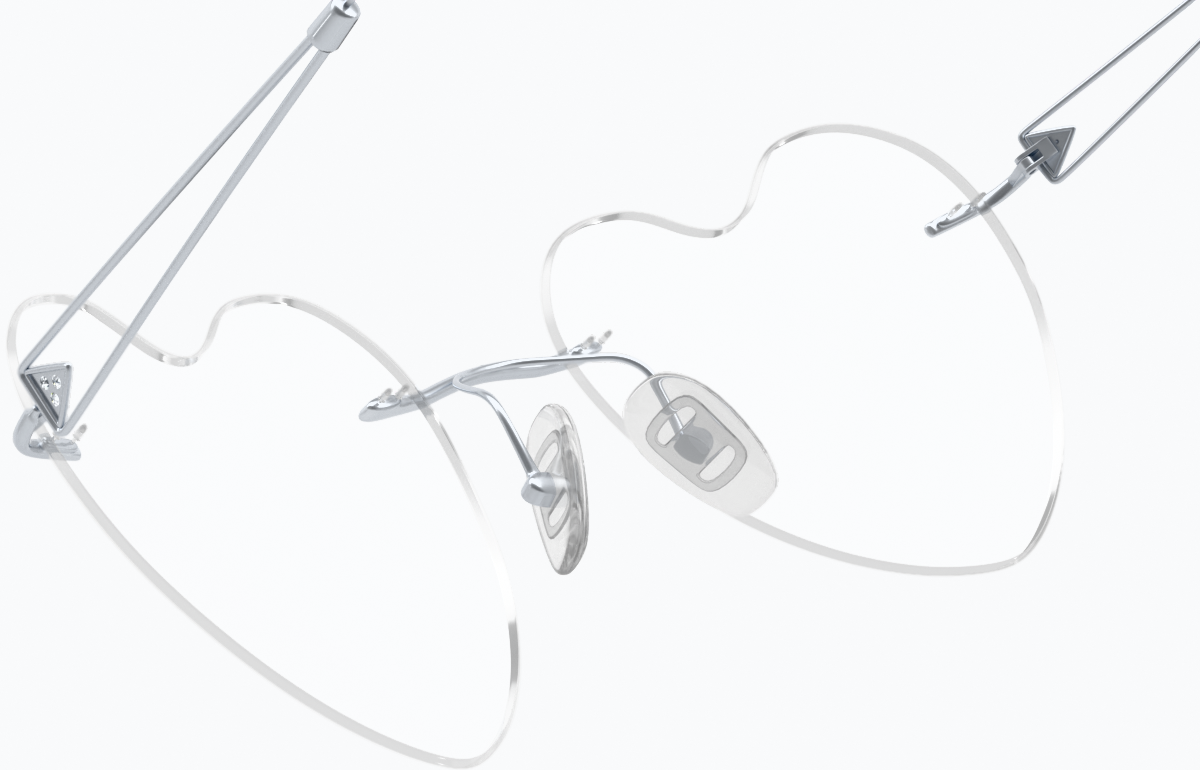See-through view of Customizable Titanium Rimless Glasses 138811 in Silver thumbnail
