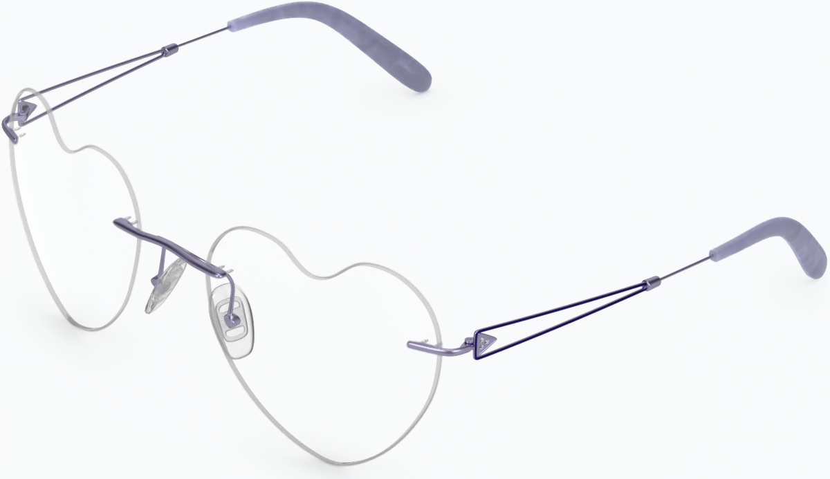 Angle view of Customizable Titanium Rimless Glasses 138817 in Purple thumbnail