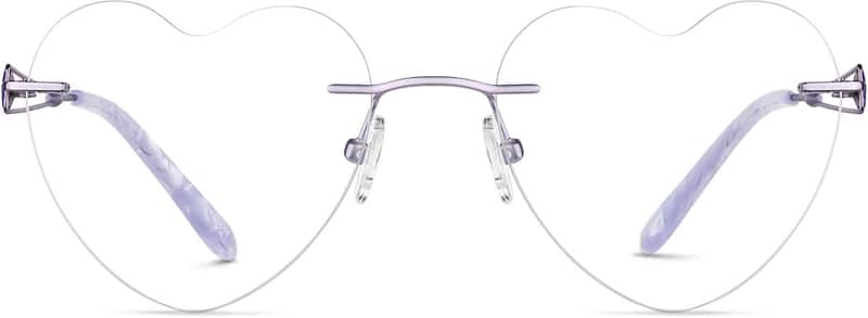 Purple Titanium Rimless Glasses