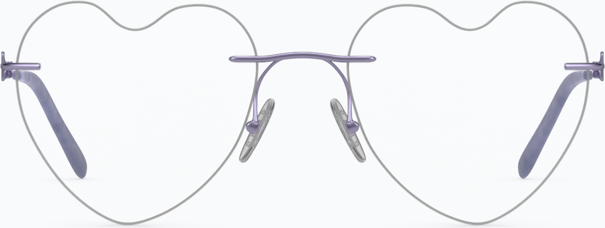 Front view of Customizable Titanium Rimless Glasses 138817 in Purple thumbnail