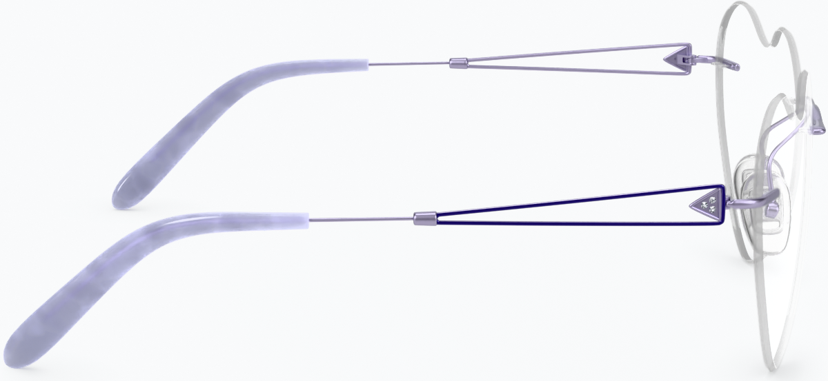Side view of Customizable Titanium Rimless Glasses 138817 in Purple thumbnail
