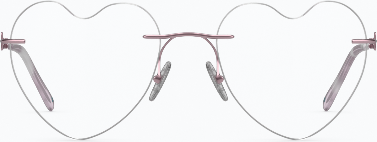 Front view of Customizable Titanium Rimless Glasses 138819 in Pink thumbnail