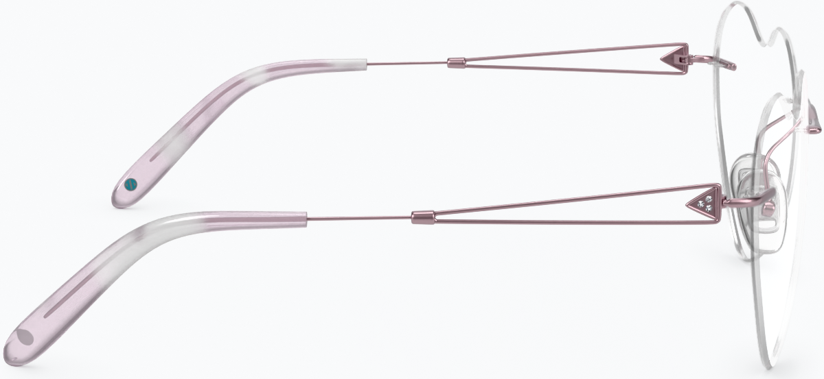 Side view of Customizable Titanium Rimless Glasses 138819 in Pink thumbnail