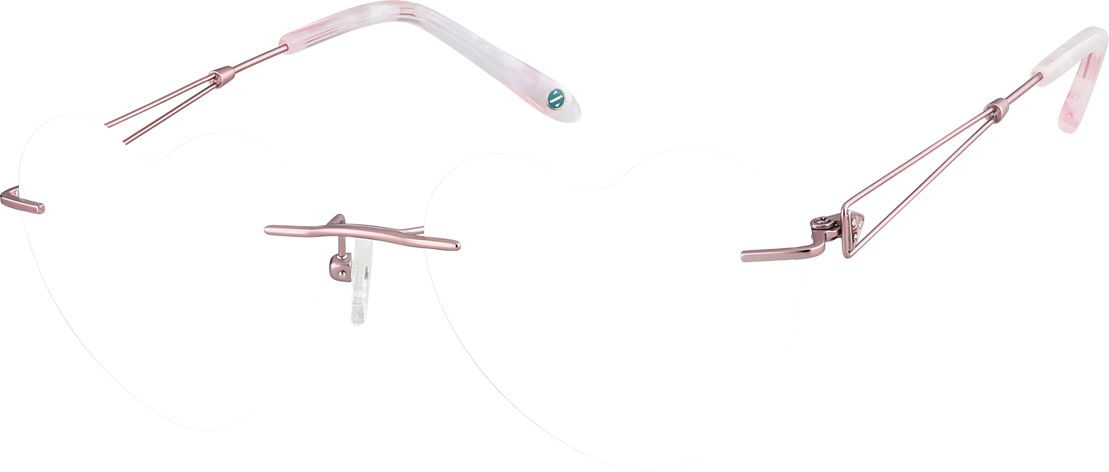Silver Customizable Titanium Rimless Glasses #138811 | Zenni