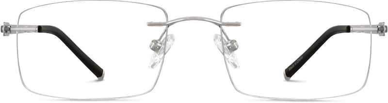 Silver Titanium Rimless Glasses