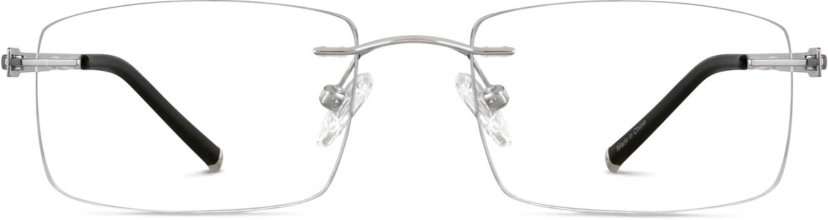 Silver Customizable Titanium Rimless Glasses #138911