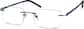 Angle view of Customizable Titanium Rimless Glasses 138916 in Blue thumbnail
