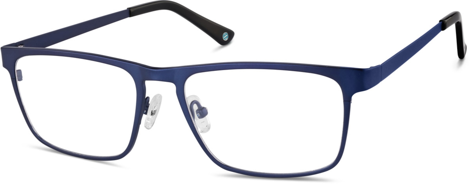 Zenni Classic Rectangle Prescription Glasses Blue Titanium Full Rim Frame