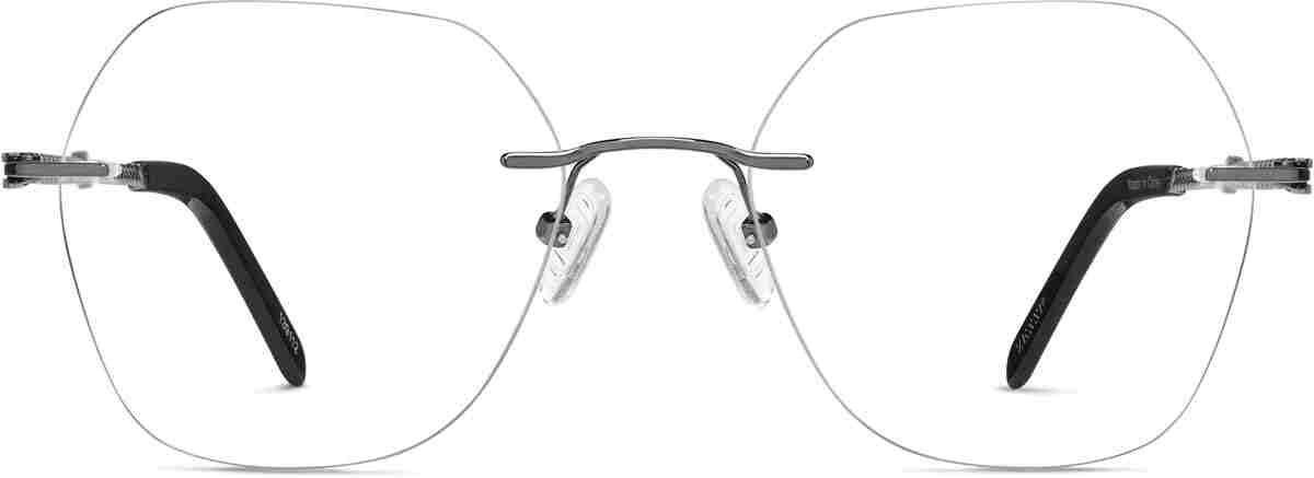 Gray Titanium Rimless Glasses