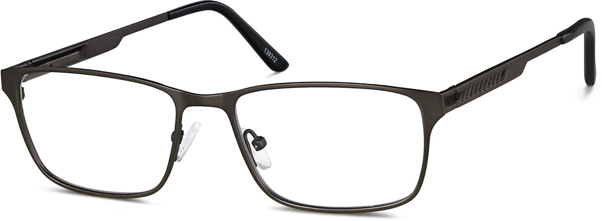 Zenni Mens Rectangle Prescription Glasses Gray Titanium Full Rim Frame