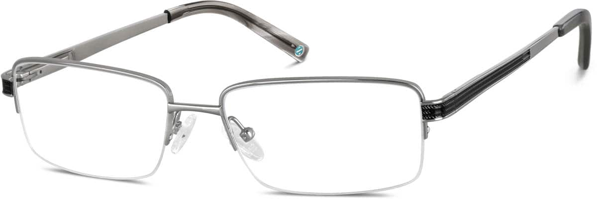 Angle view of Titanium Half-Rim Glasses 139512 in Steel