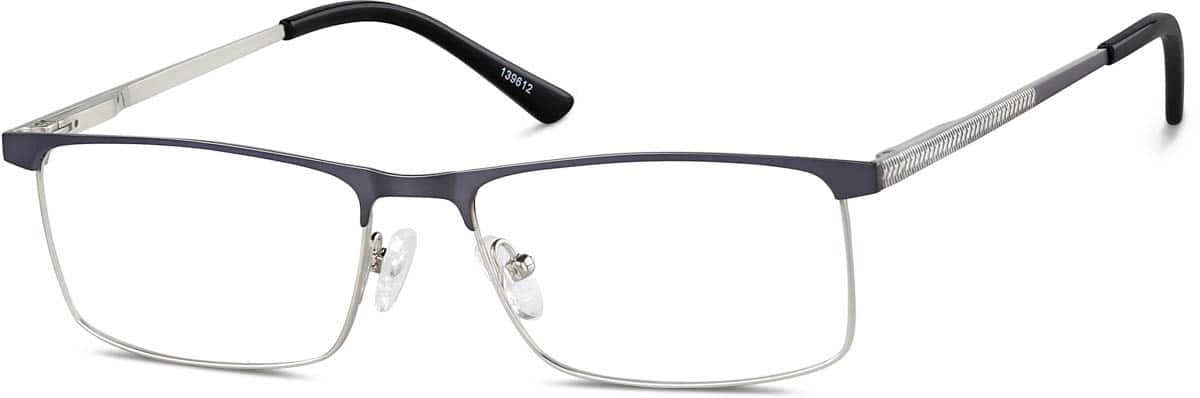 Angle view of Rectangle Glasses 139612 in Gray