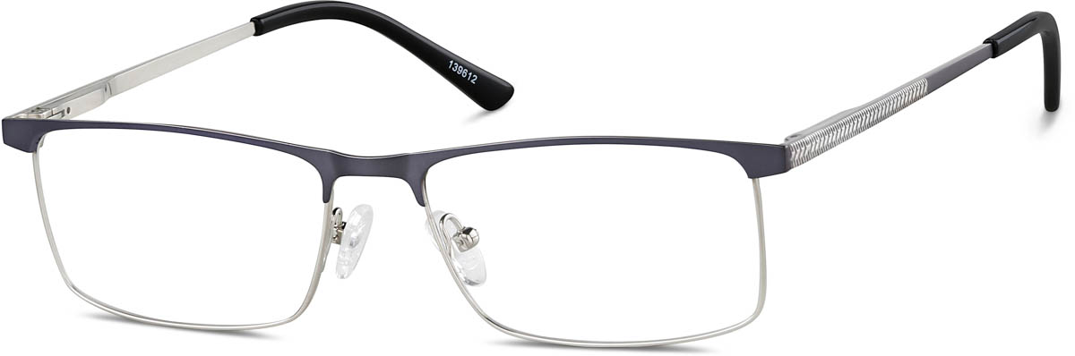Zenni Mens Rectangle Prescription Glasses Gray Titanium Full Rim Frame