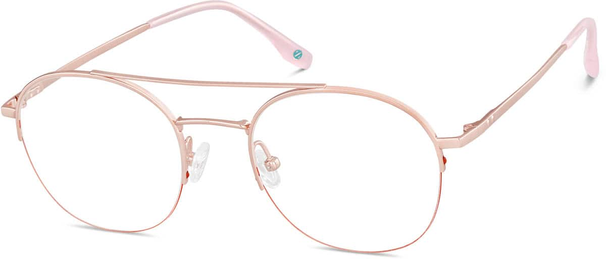 Angle view of Aviator Glasses 139919 in Rose Gold